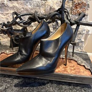 Jimmy Choo Black Leather Booties Size 38EU
